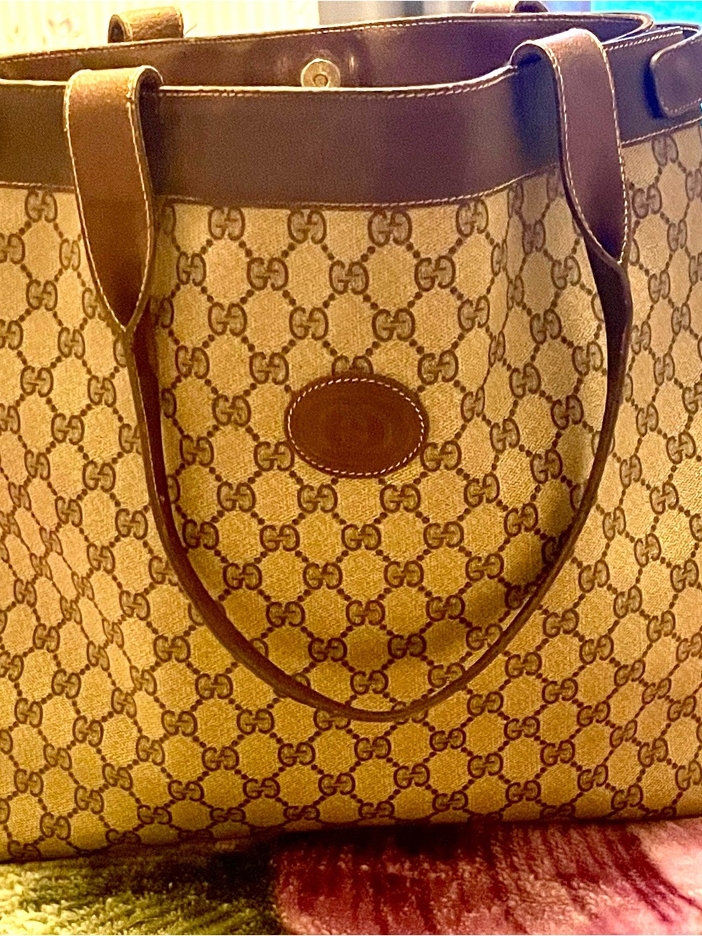 Gucci Beige and Brown GG Canvas large  Tote like new